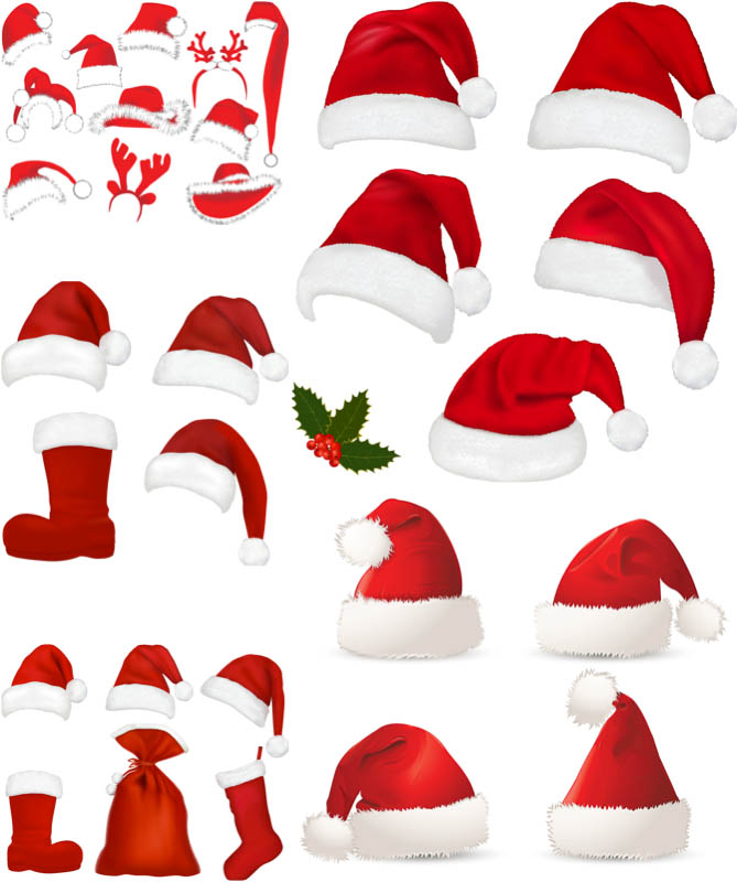Vector Christmas Hats Vector Christmas Hats