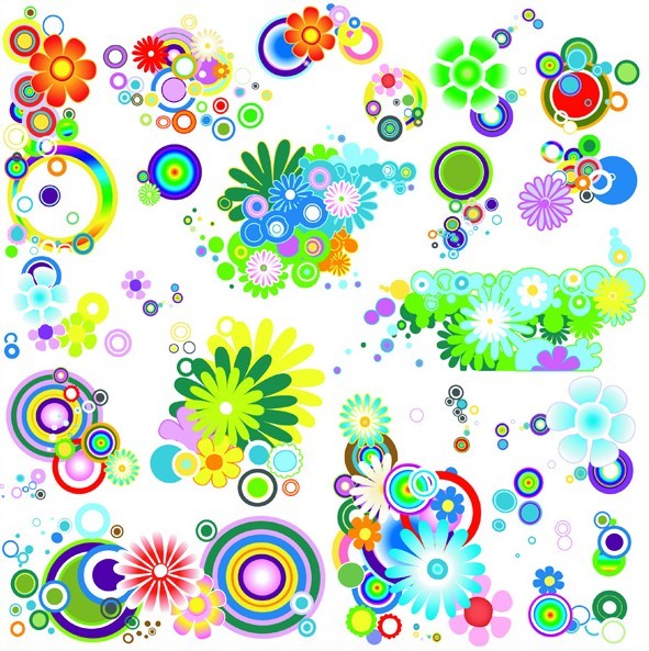 Vector Colorful Flowers