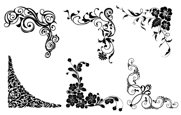 Vector Floral Corners