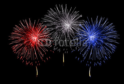 Vector Red White and Blue Fireworks