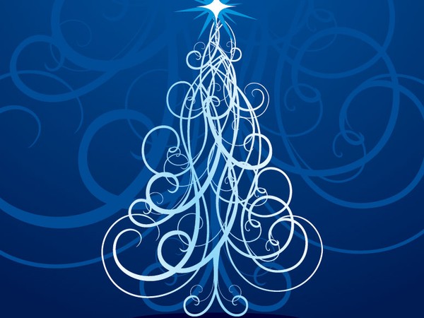 Vector Swirly Christmas Tree