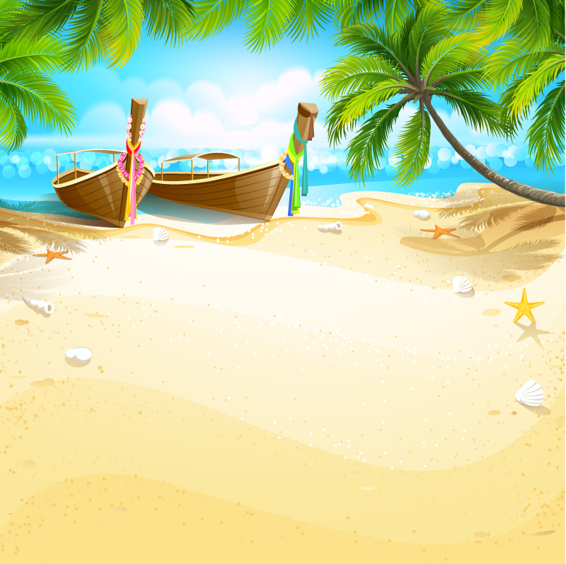 Vector Tropical Islands Cartoon