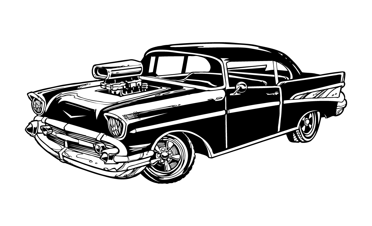 17 Classic Car Vector Drawing Images