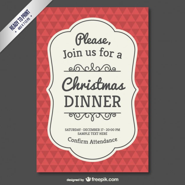 Vintage Christmas Invitation Templates Free Download
