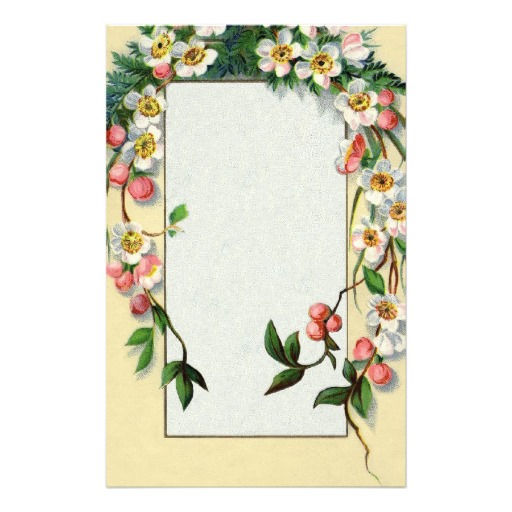 Vintage Floral Border Design Paper