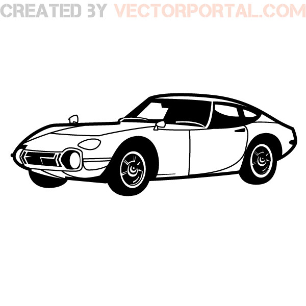 Vintage Race Car Vector Art