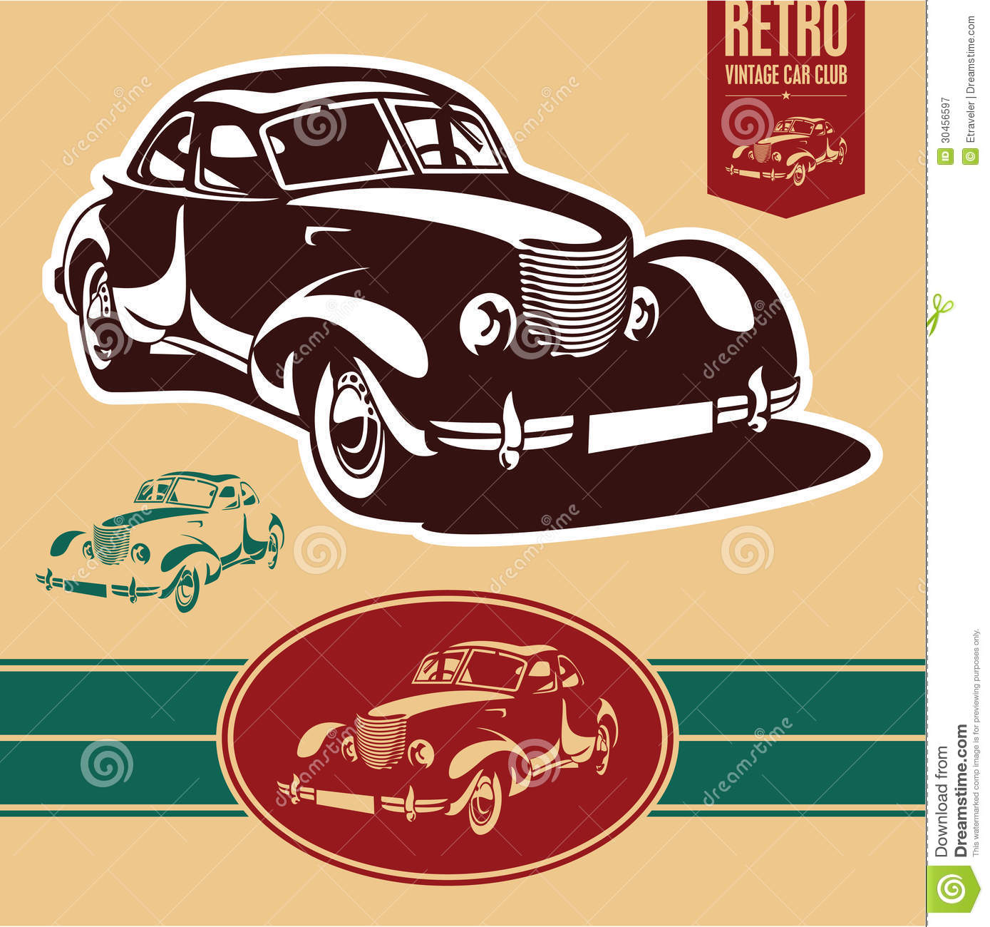 Vintage Retro Car Vector