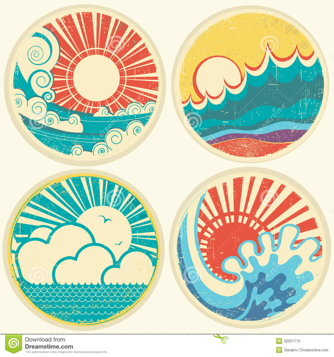 Vintage Sun Illustration