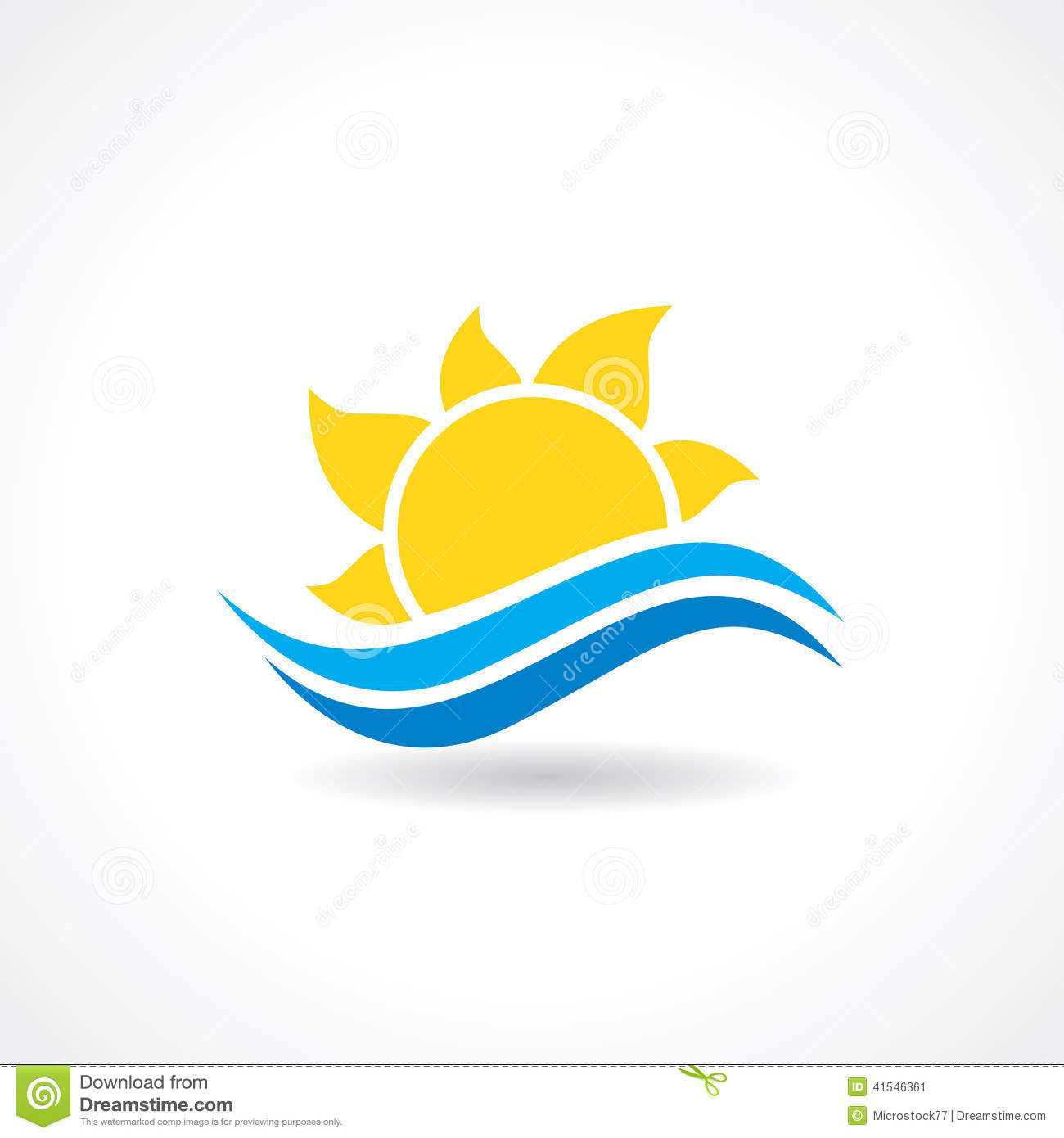 Waves and Sun Icon