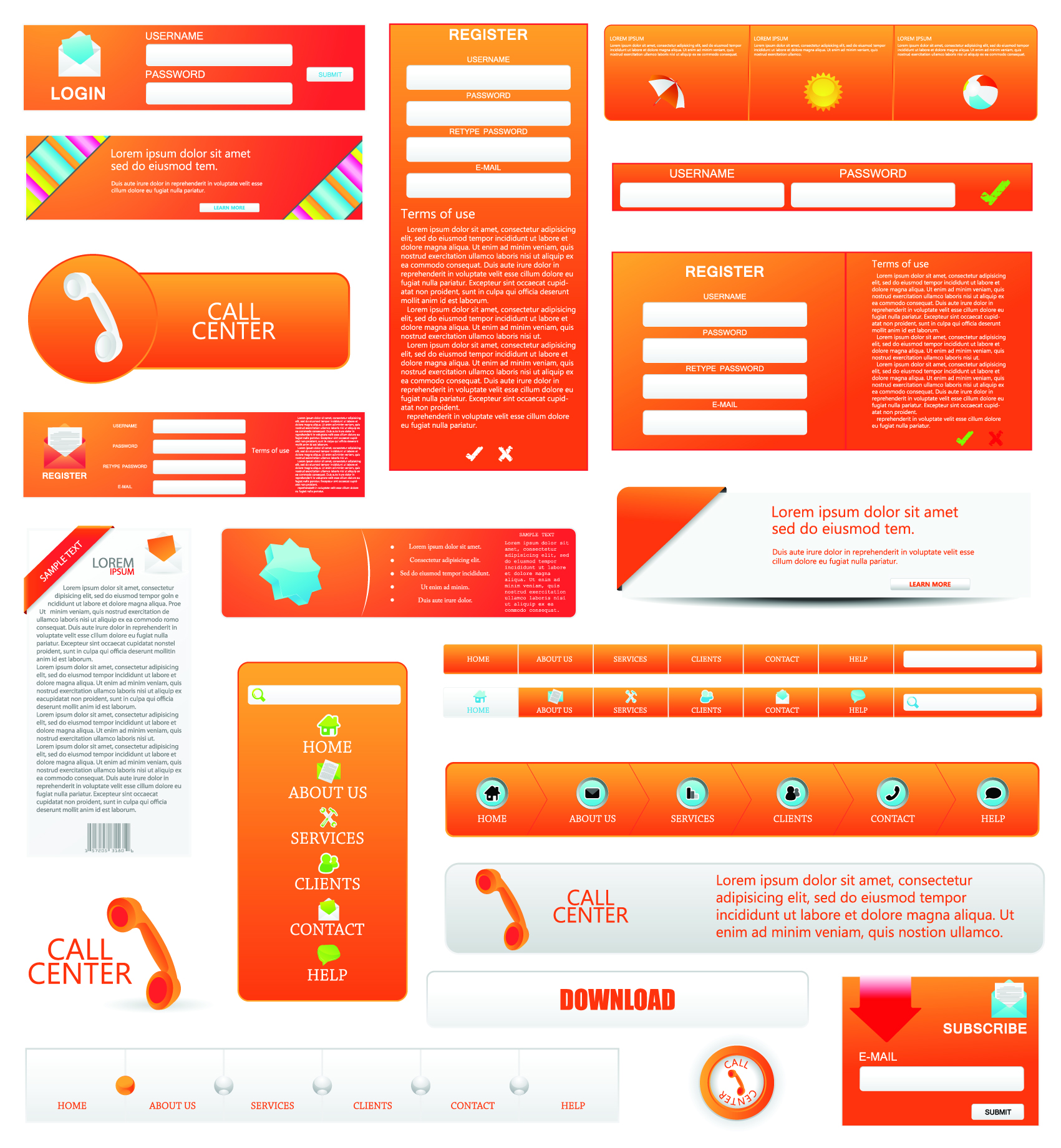 Web Design Elements Vectors