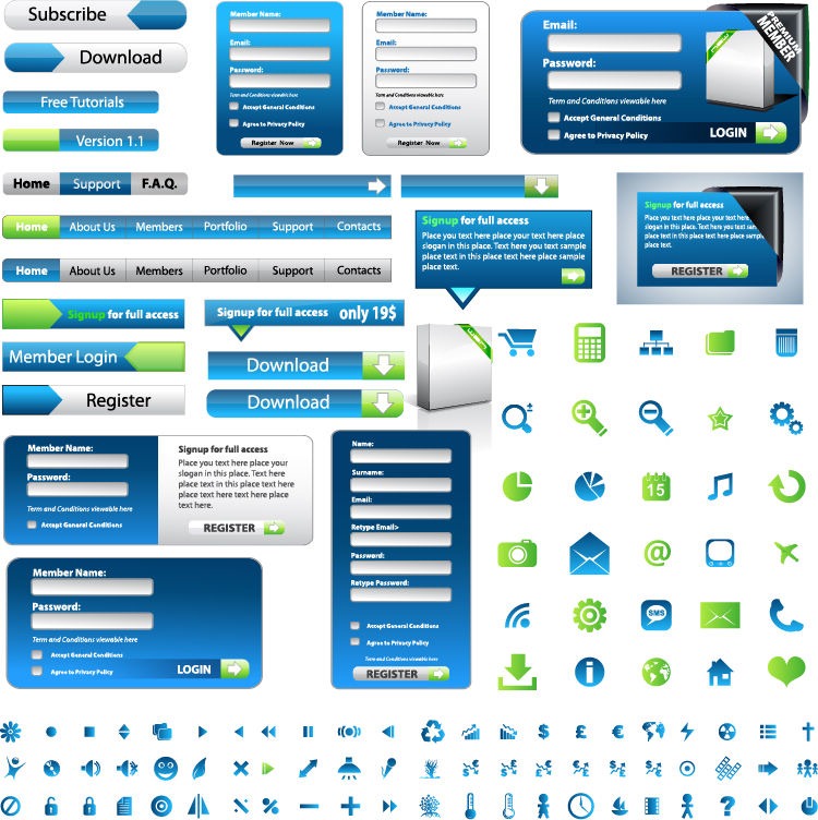 Web Design Elements Vectors