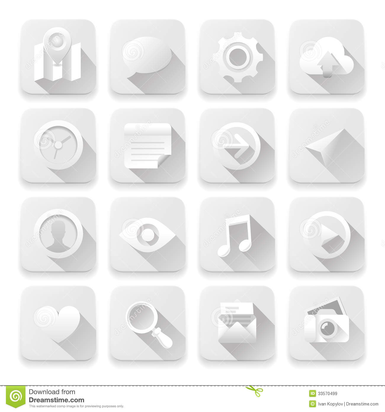 White Flat Icons