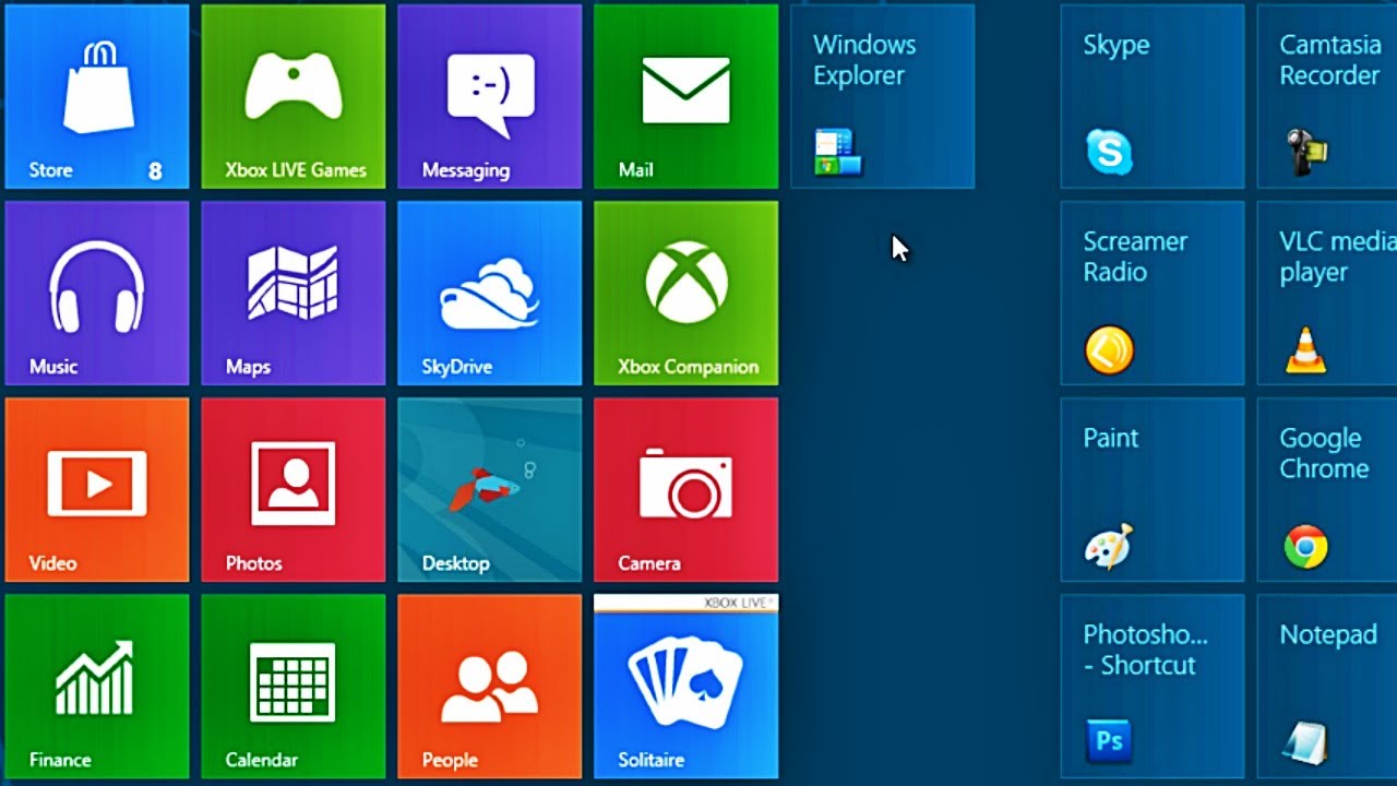 Windows 8 Metro Tile Icons