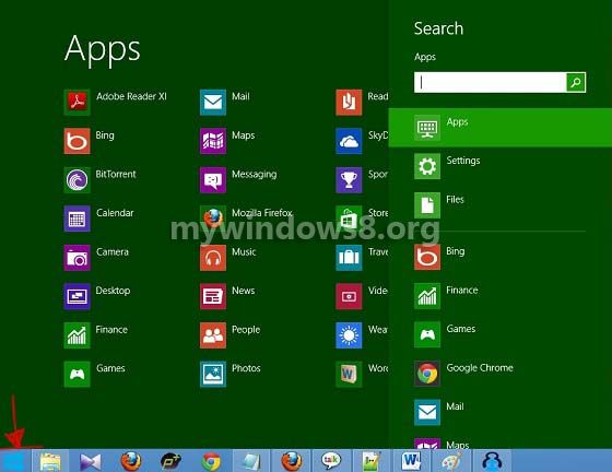 Windows 8 Start Menu Button