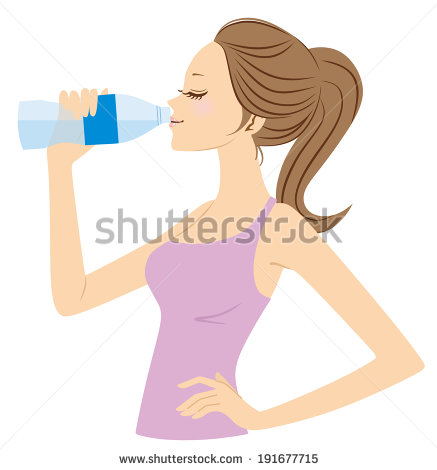 Woman Drinking Water Clip Art