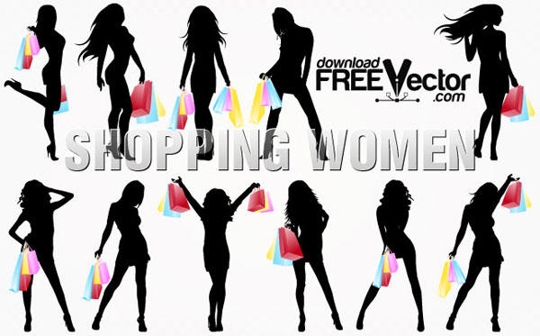 Women Shopping Silhouette Free