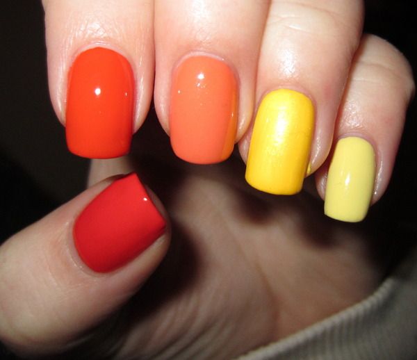 Yellow and Orange Ombre Nails Yellow and Orange Ombre Nails
