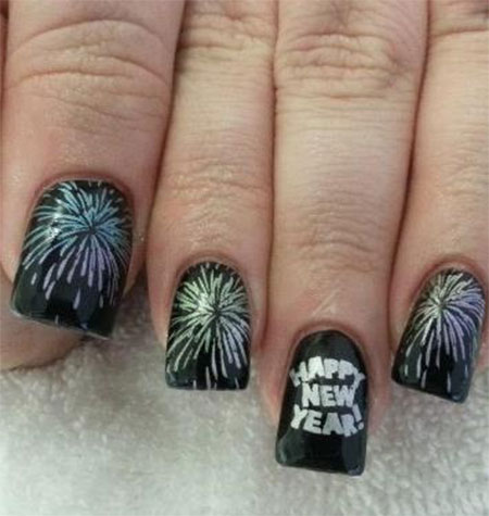 2015 New Year Nail Art Design