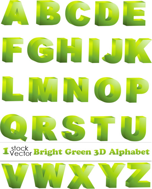 3D Alphabet Letters Vector