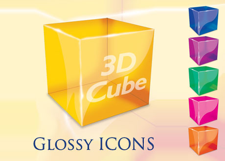 3D Cube Desktop Icon PSD