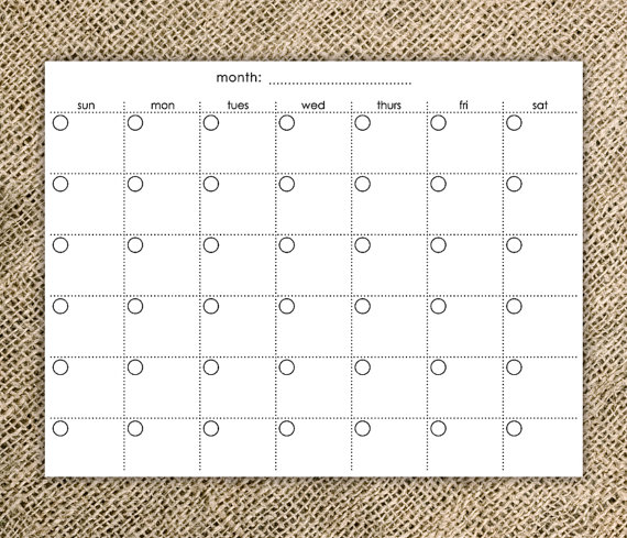 8 X 11 Blank Printable Calendar