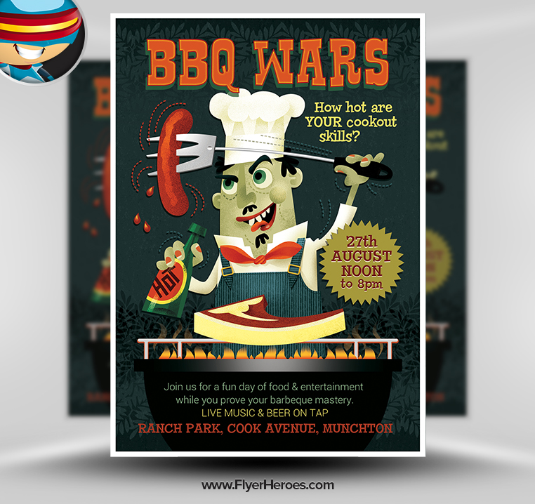 BBQ Flyer Template Photoshop