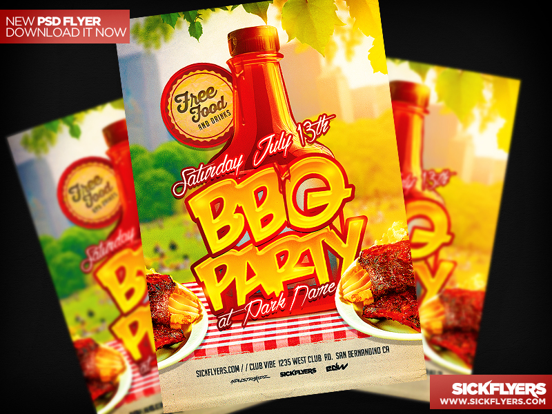 BBQ Party Flyer PSD Template