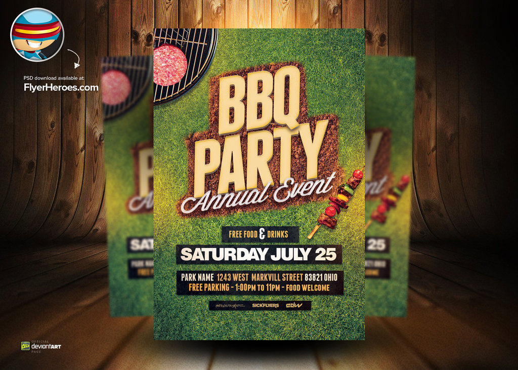 BBQ Party Flyer Template Free