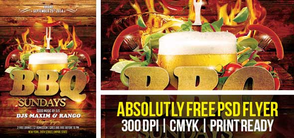 BBQ Party Flyer Template Free