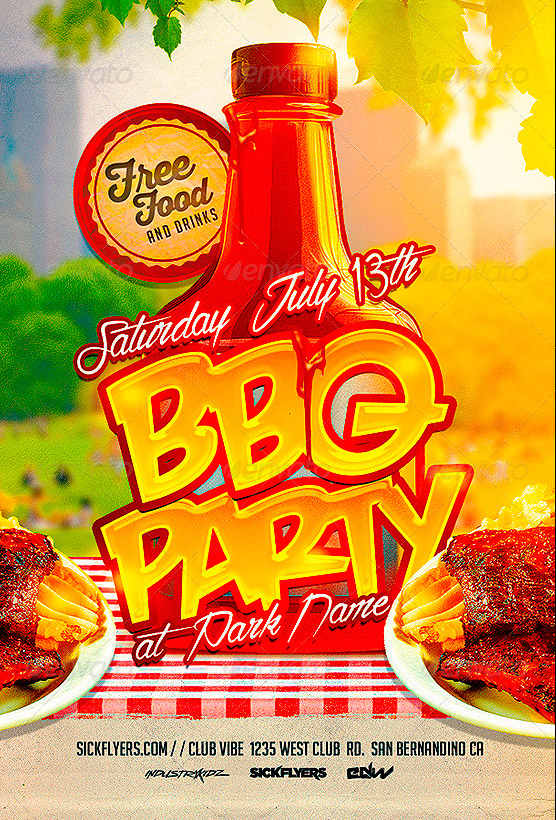 19 BBQ Flyer Template PSD Images