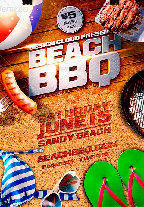Beach BBQ Flyer Template