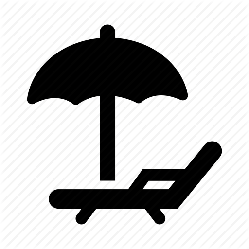 Beach Umbrella and Chair Icon Beach Umbrella and Chair Icon