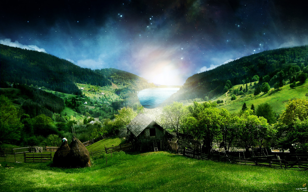 12 Landscapes Photoshop PSD Files Images