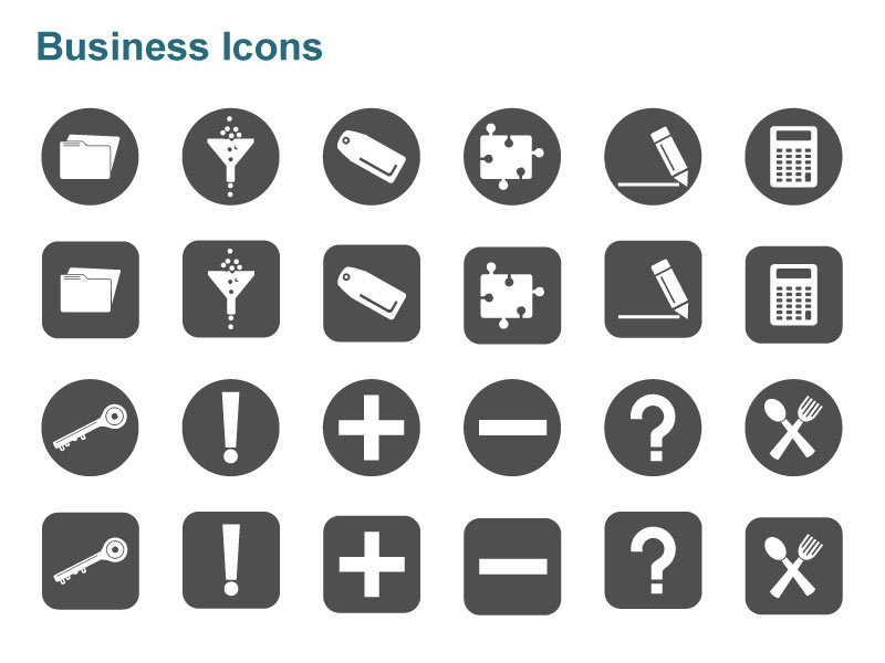 Black and White Business Icons