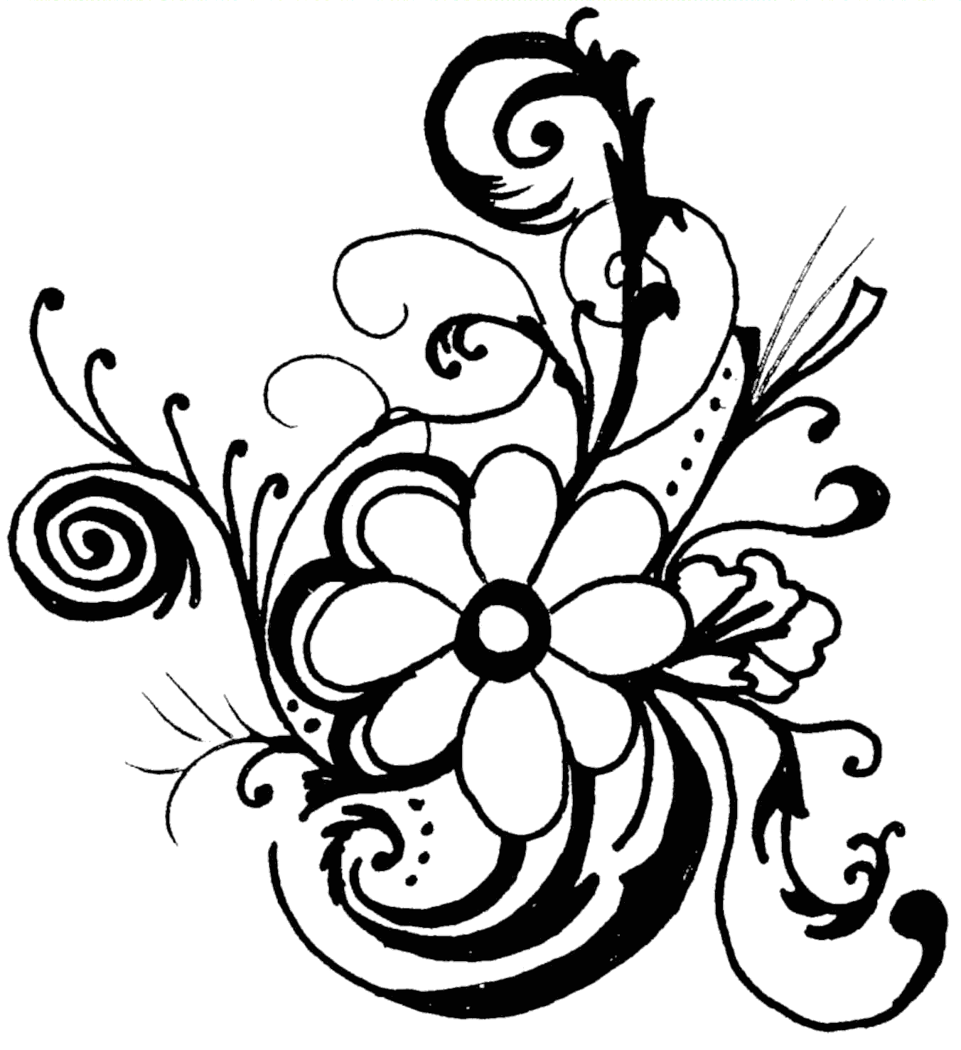 Black White Flower Clip Art