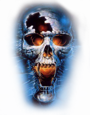 Blue Evil Wicked Scary Skulls
