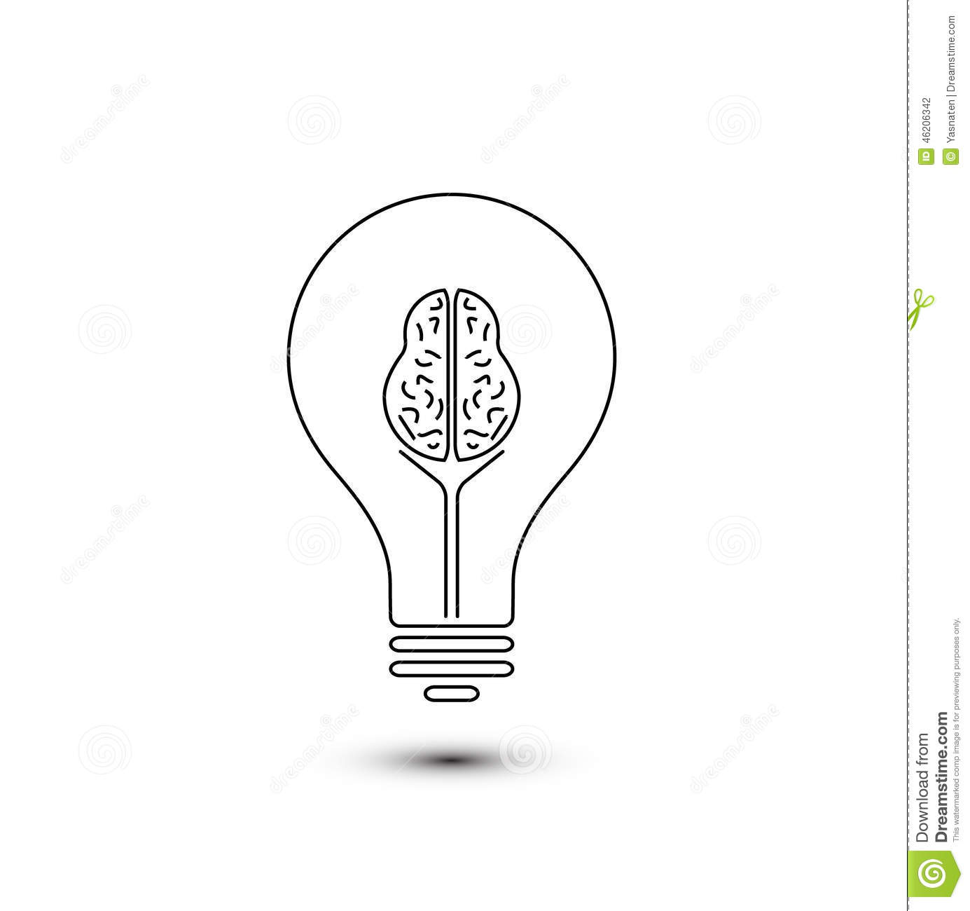 Brain Light Bulb Outline