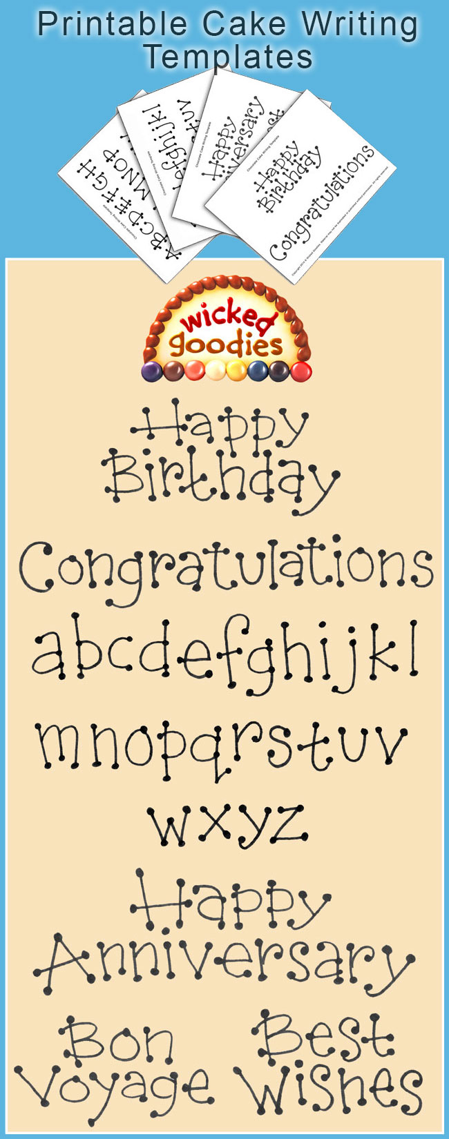 Cake Writing Font Templates