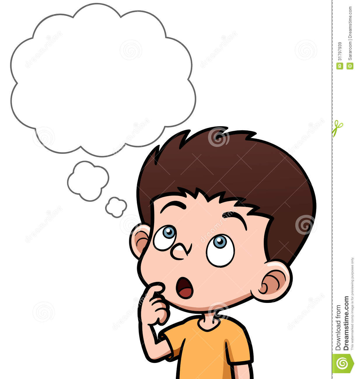 15 Cartoon Boy Thinking Vector Images