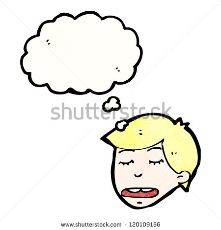 Cartoon Boy with Thinking Bubble