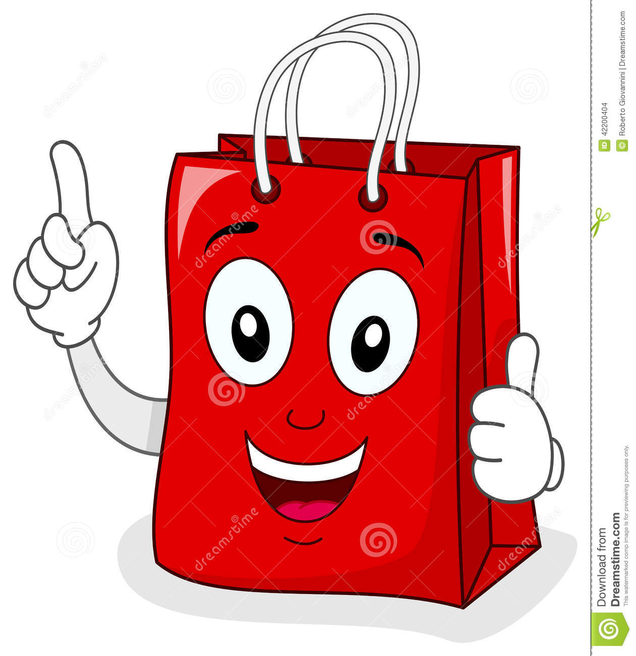 Cartoon Character with Shopping Bag
