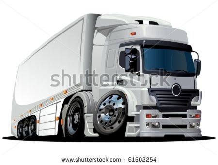 Cartoon Semi Cargo Truck Vector