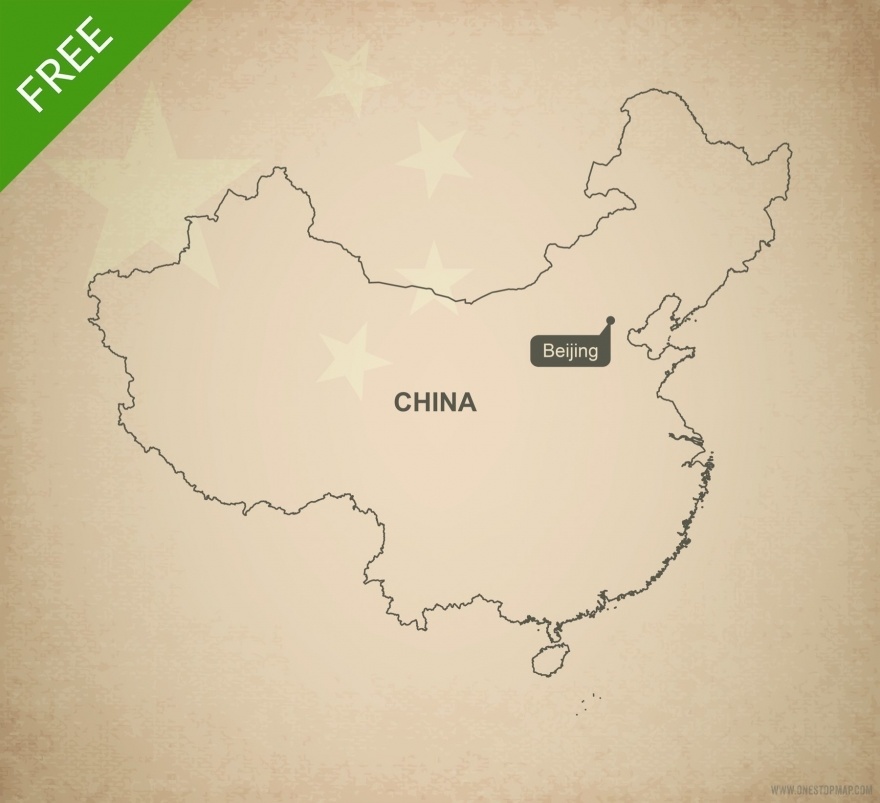 China Map Outline Vector