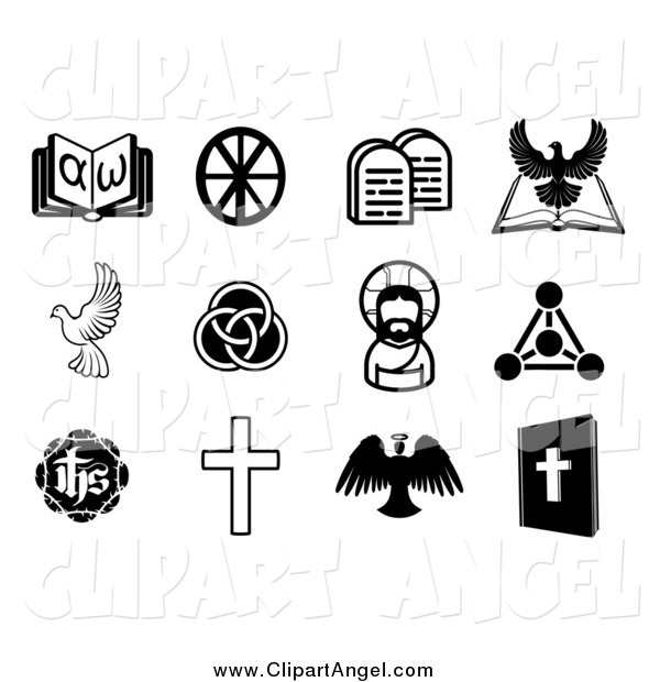 Christian Clip Art Black and White Icons