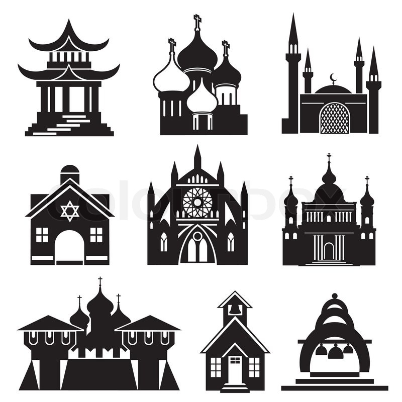 Church Building Clip Art Black and White