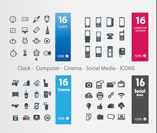 Clock Social Media Icons