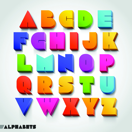 Colorful 3D Alphabet Font