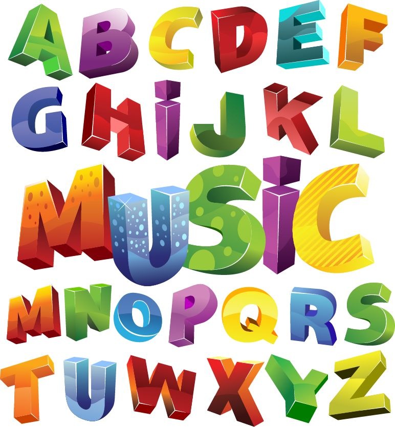 Colorful 3D Alphabet Vector Graphic