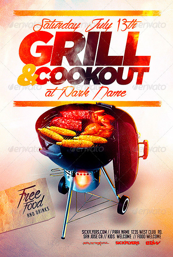 Cookout Flyer Template PSD