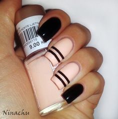 Cream and Pink Nails Designs